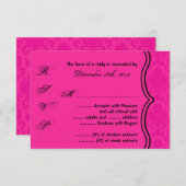 3x5 R.S.V.P. Antwortkarte Schwarz-weiße Damassohle RSVP Karte (Vorne/Hinten)