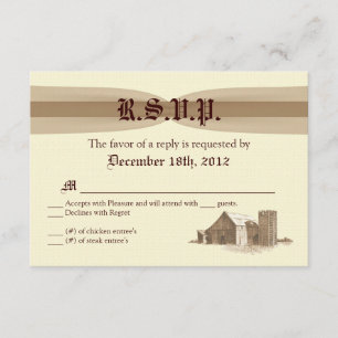3x5 R.S.V.P. Antwortkarte Vintager Stallfarm RSVP Karte
