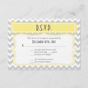 3x5 R.S.V.P. Antwortkarte Zickzack Streifen grau g RSVP Karte