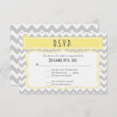 3x5 R.S.V.P. Antwortkarte Zickzack Streifen grau g RSVP Karte (Vorne/Hinten)
