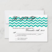 3x5 R.S.V.P. Aquamariner Glitzer mit Antwortkarte RSVP Karte (Vorderseite)