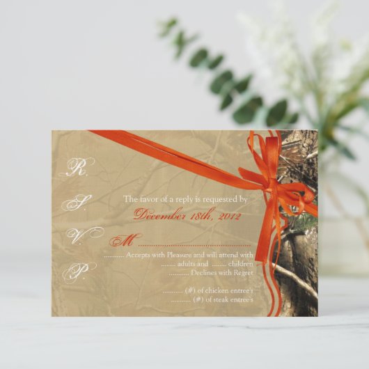 3x5 R.S.V.P. Reply Card Jäger Camoflouge Camouflag RSVP Karte (Stehend Vorderseite)