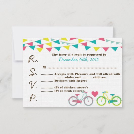 3x5 R.S.V.P. Reply Card Liebhaber des Fahrradfahre RSVP Karte (Vorderseite)