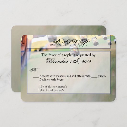3x5 R.S.V.P. Reply Card Mason Jar Kerzenhalter RSVP Karte (Vorne/Hinten)