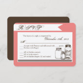 3x5 R.S.V.P. Reply Card Mason Jar Land Rustikal RSVP Karte (Vorne/Hinten)