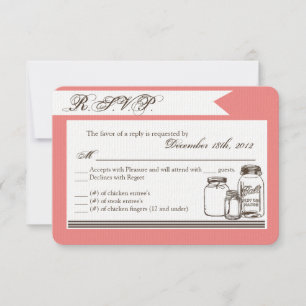 3x5 R.S.V.P. Reply Card Mason Jar Land Rustikal RSVP Karte