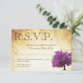 3x5 R.S.V.P. Reply Card Spring Tree Aged Paper Vin RSVP Karte (Stehend Vorderseite)