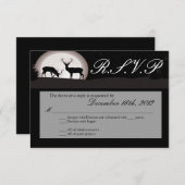 3x5 R.S.V. Reply Card Jäger Moon Deer Buck Doe RSVP Karte (Vorne/Hinten)
