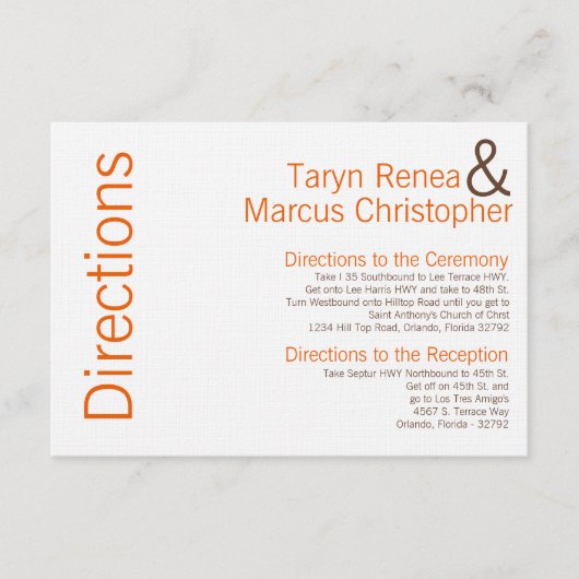 3x5 Richtungen Karte braun orange Zickzack (Vorderseite)