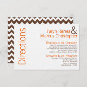 3x5 Richtungen Karte braun orange Zickzack (Vorne/Hinten)