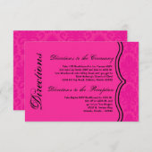 3x5 Richtungen Karte Hot Pink Bla Damask Lace Prin (Vorne/Hinten)