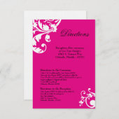 3x5 Richtungen Karte Hot Pink Weiße Blütendarm (Vorne/Hinten)