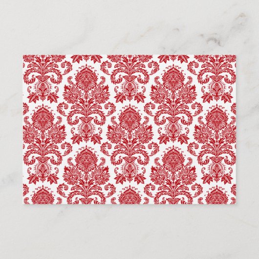 3x5 Richtungen Karte Rot weiß Damask Spitze Druck (Rückseite)