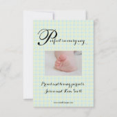 3x5 Schönes Script Baby Einladung Junge oder Mädch (Rückseite)