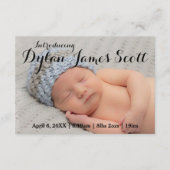 3x5 Schönes Script Baby Einladung Junge oder Mädch (Vorderseite)