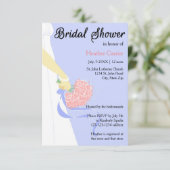 3x5 Vertikales Kleid und Bouquet - Brautparty Einl Einladung (Stehend Vorderseite)