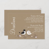 3x5 Wegweiser-Karte Hochzeit Birds Bride Groom Lie Begleitkarte (Vorne/Hinten)