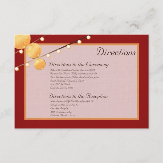 3x5 Wegweiser-Papierblätter auf Rot-Chinesisch Begleitkarte (Vorderseite)