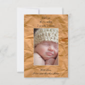 3x5Beautiful Brown Rustic Newborn Boy Ankündigung (Rückseite)