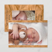 3x5Beautiful Brown Rustic Newborn Boy Ankündigung (Vorne/Hinten)