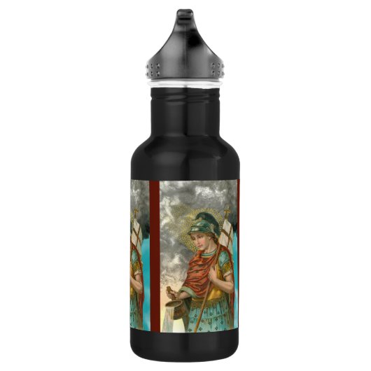 3xSt. Florian mit Eimer (Rauch; M 019) Edelstahlflasche (Rechts)