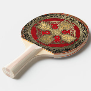 [400] Alter keltischer heiliger Goldknotenkreuz Tischtennis Schläger