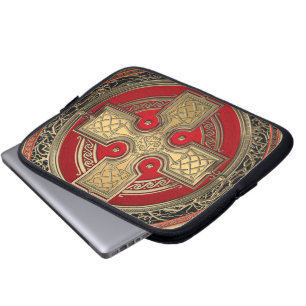 [400] Altes keltisches Sacred Gold Knot Cross Laptopschutzhülle