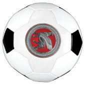 [400] Assyrian Winged Bull: Silver & Black Lamassu Fußball (Gedreht)