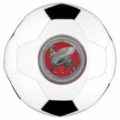 [400] Assyrian Winged Bull: Silver & Black Lamassu Fußball (Vorderseite)