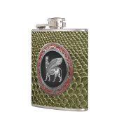 [400] Assyrian Winged Bull - Silver Lamassu Flachmann (Links)