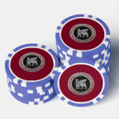 [400] Babylonischer Flügelbull [Silber] [3D] Pokerchips (Stapel)