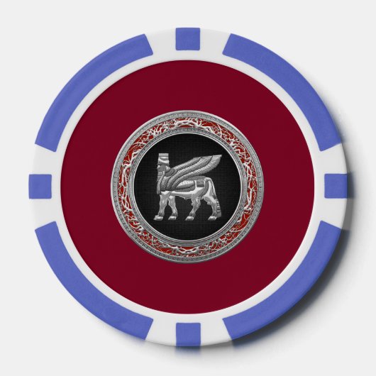[400] Babylonischer Flügelbull [Silber] [3D] Pokerchips (Vorderseite)