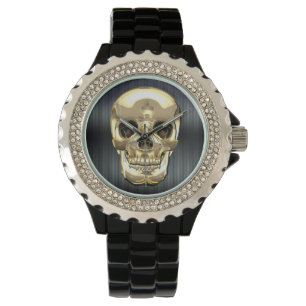 [400] Golden Human Skull Armbanduhr