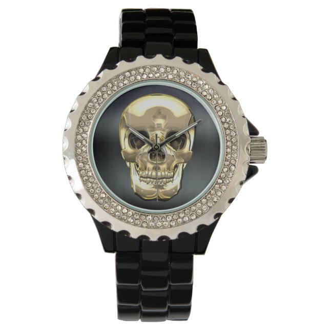 [400] Golden Human Skull Armbanduhr (Vorderseite)