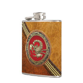 [400] Heiliger Goldener Skorpion auf Rot Flachmann (Links)