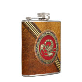 [400] Heiliger Goldener Skorpion auf Rot Flachmann (Rechts)