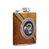 [400] Heiliger Silberskorpion auf Schwarz Flachmann (Rechts)