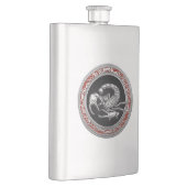 [400] Heiliger Silberskorpion auf Schwarz Flachmann (Rechts)