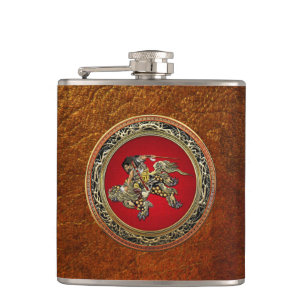 [400] Hokusai - Shoki Riding Shishi Lion Flachmann