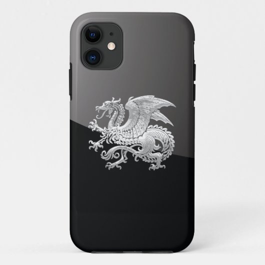 [400] Isländischer Drache, Landvættir [Silber] Case-Mate iPhone Hülle (Rückseite)