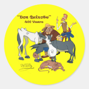 400 Jahre Don Quichote @QUIXOTEdotTV Runder Aufkleber