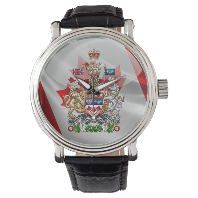 [400] Kanadische Wappen [3D] Armbanduhr (Vorderseite)