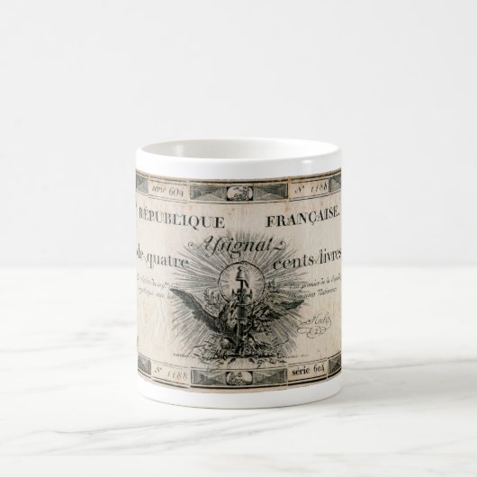 400 Livre-Französische Revolution Assignat Kaffeetasse (Mittel)