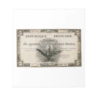 400 Livres Französische Revolution Auftrag Bank No Notizblock