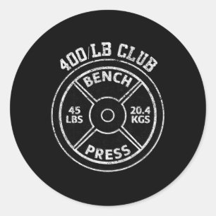 400 Pfund Bankdrücken Club Fitnessstudio Gewichthe Runder Aufkleber