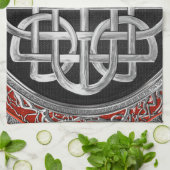 [400] Sacred Celtic Silver Knot Cross Geschirrtuch (Gefaltet)