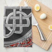 [400] Sacred Celtic Silver Knot Cross Geschirrtuch (Viertel Falte)