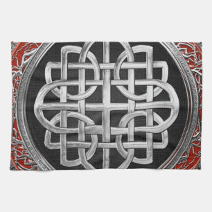 [400] Sacred Celtic Silver Knot Cross Geschirrtuch