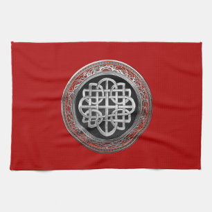 [400] Sacred Celtic Silver Knot Cross Geschirrtuch