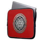 [400] Sacred Celtic Silver Knot Cross Laptopschutzhülle (Vorderseite Links)